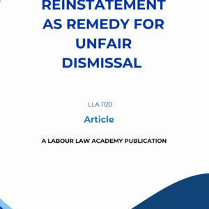 1120 Reinstatement as a remedy for unfair dismissal