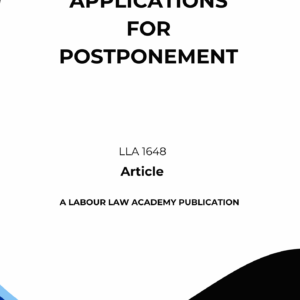 1648 Postponement applications