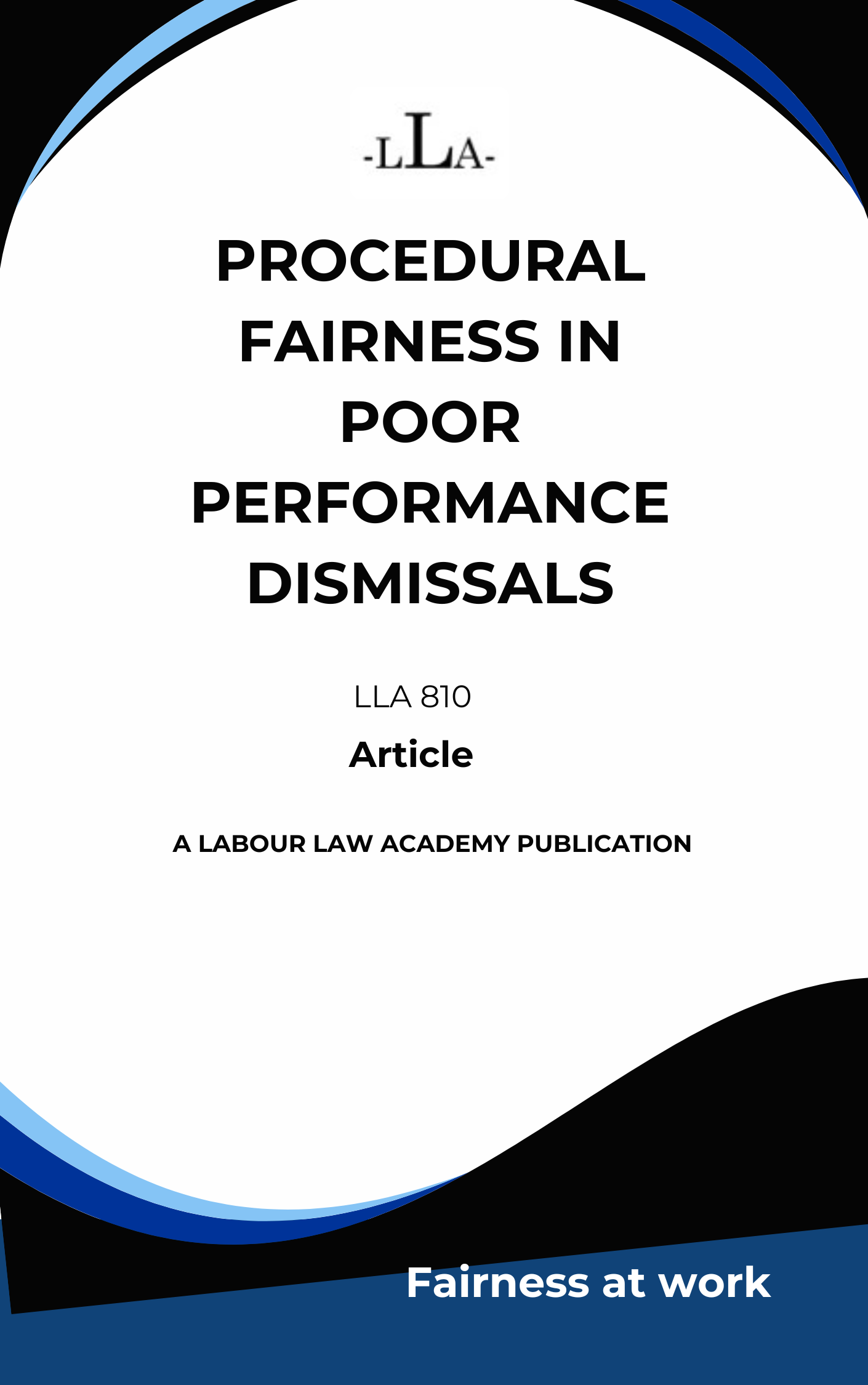 810 Procedural fairness of a dismissal for poor performance